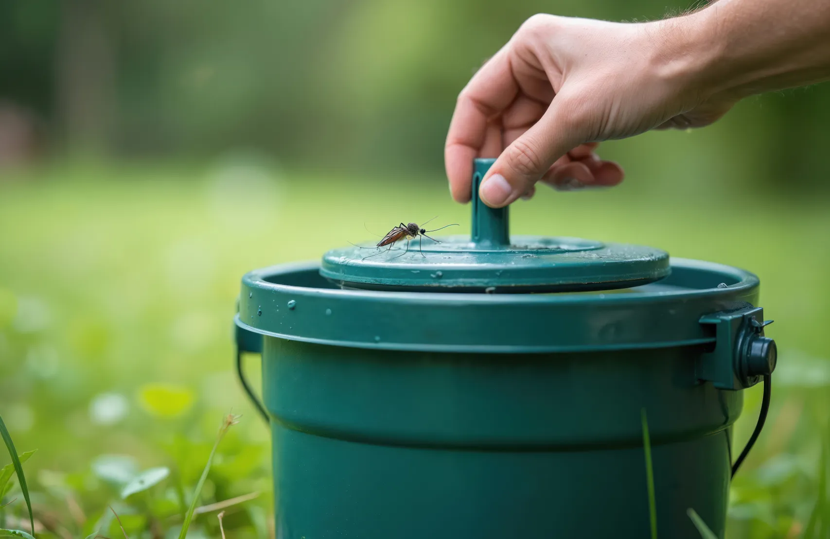 Mosquito control in Arizona by covering outdoor water buckets to stop mosquito breeding and reduce the spread of insect-borne diseases.